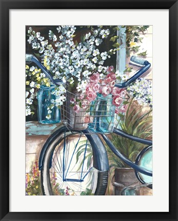 Framed Vintage Bike and Mason Jar Print