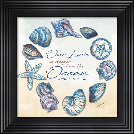 Framed Bohemian Shell Wreath Print