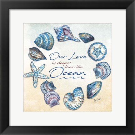 Framed Bohemian Shell Wreath Print