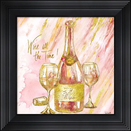Framed Rose All Day I (Wine All The Time) Print