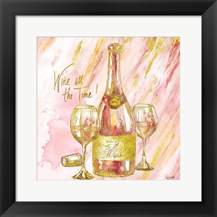 Framed Rose All Day I (Wine All The Time) Print