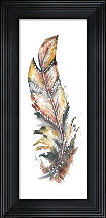 Framed Tribal Feather Single I Print