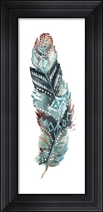 Framed Tribal Feather Single II Print