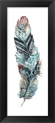 Framed Tribal Feather Single II Print