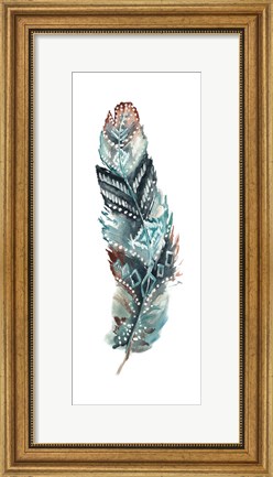 Framed Tribal Feather Single II Print