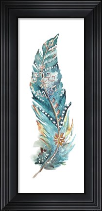 Framed Tribal Feather Single III Print