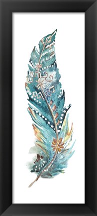 Framed Tribal Feather Single III Print