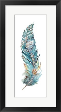 Framed Tribal Feather Single III Print