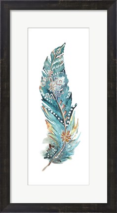 Framed Tribal Feather Single III Print