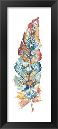 Framed Tribal Feather Single IV Print