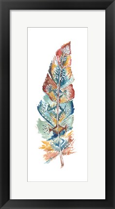 Framed Tribal Feather Single IV Print