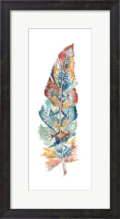 Framed Tribal Feather Single IV Print