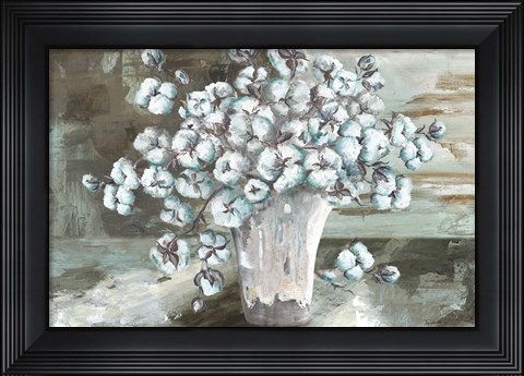 Framed Farmhouse Cotton Bolls Still life Print