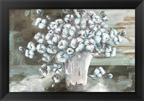 Framed Farmhouse Cotton Bolls Still life Print