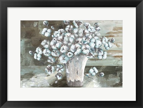 Framed Farmhouse Cotton Bolls Still life Print