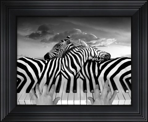 Framed Piano Peace Print