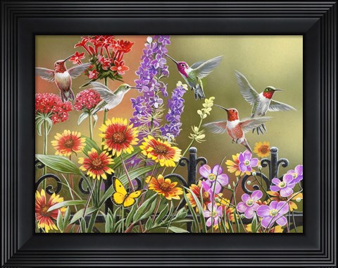 Framed Hummingbirds - Fall Print
