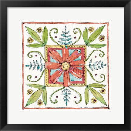 Framed Simply Petals XII Warm Print