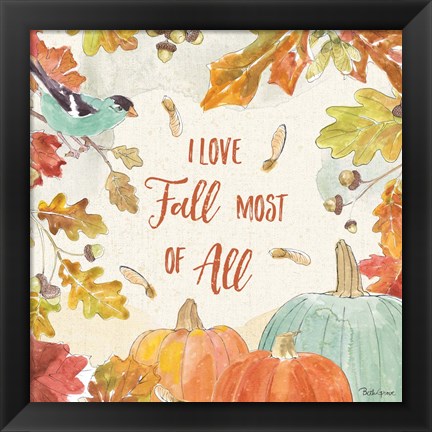 Framed Falling for Fall III Print