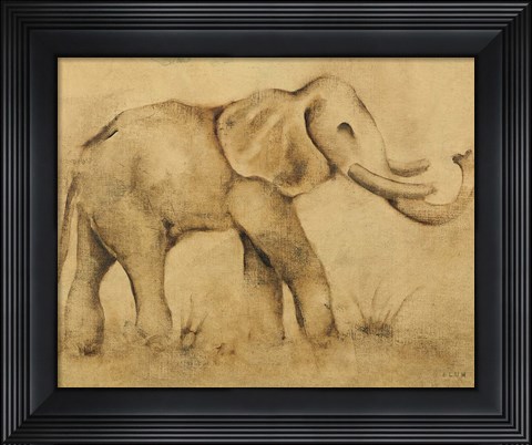 Framed Global Elephant Light Crop Print