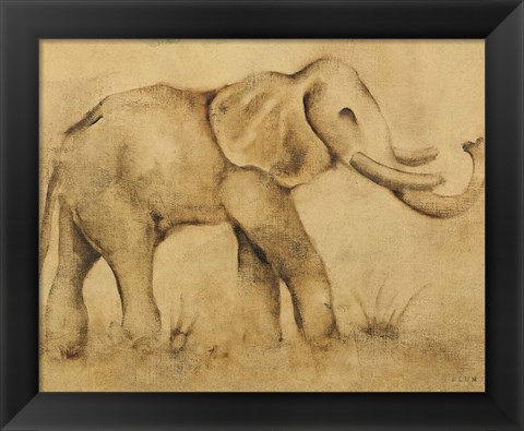 Framed Global Elephant Light Crop Print