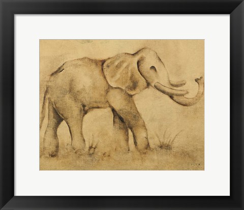 Framed Global Elephant Light Crop Print