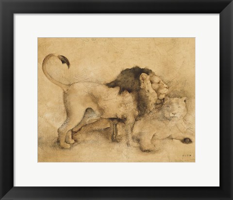 Framed Global Lions Light Crop Print