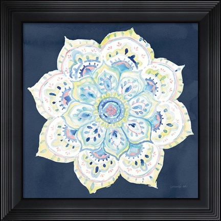 Framed Jaipur VI Navy Print