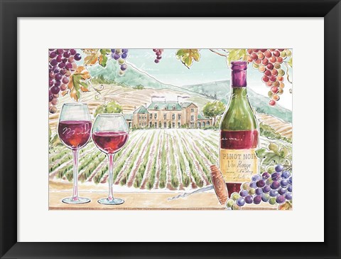 Framed Wine Country I Print