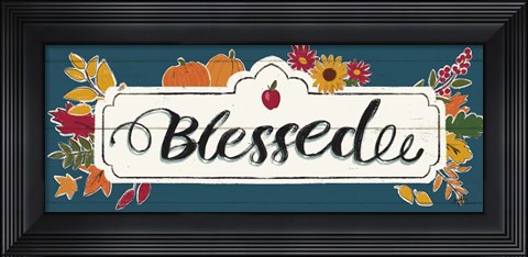 Framed Thankful V Blue Print