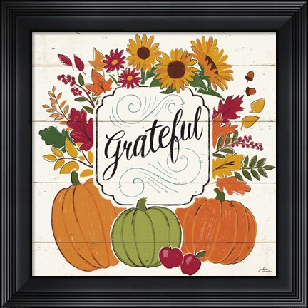 Framed Thankful II White Print
