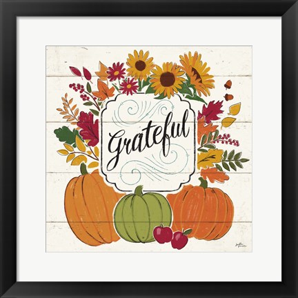 Framed Thankful II White Print