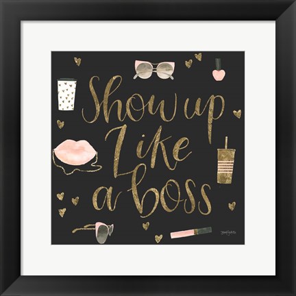 Framed Boss Ladies VII Black Print