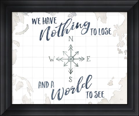 Framed Watercolor Wanderlust Adventure IV A World to See Print