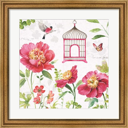 Framed Pink Garden IV Print