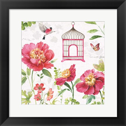 Framed Pink Garden IV Print