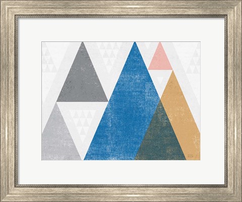 Framed Mod Triangles I Gray Crop Print