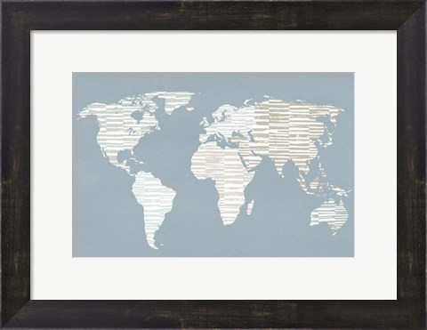 Framed Calm World Map Print