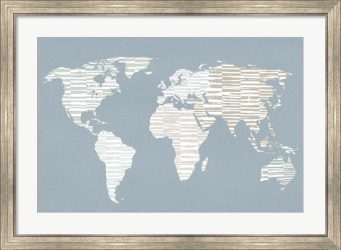 Framed Calm World Map Print