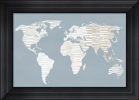 Framed Calm World Map Print