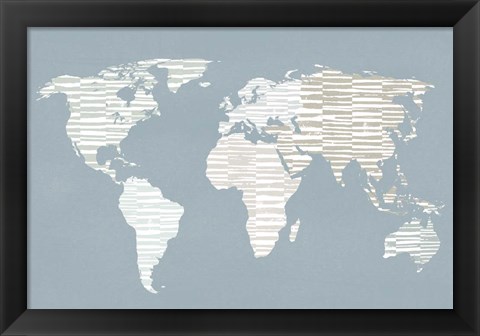 Framed Calm World Map Print