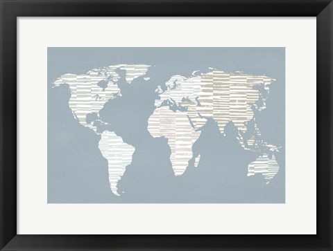 Framed Calm World Map Print