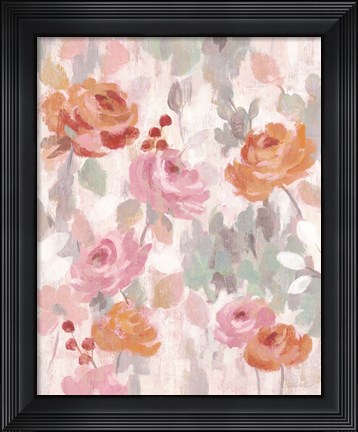 Framed Pastel Brocade I Print