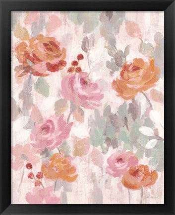 Framed Pastel Brocade I Print