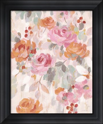 Framed Pastel Brocade II Print