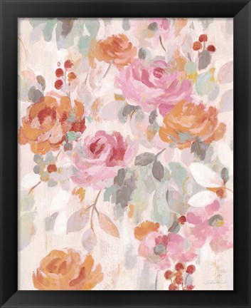 Framed Pastel Brocade II Print