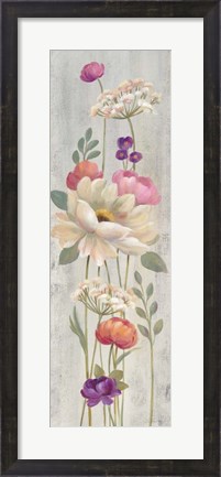 Framed Retro Floral I Print