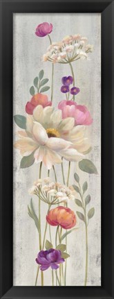 Framed Retro Floral I Print