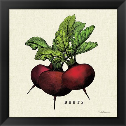 Framed Linen Vegetable I v2 Print