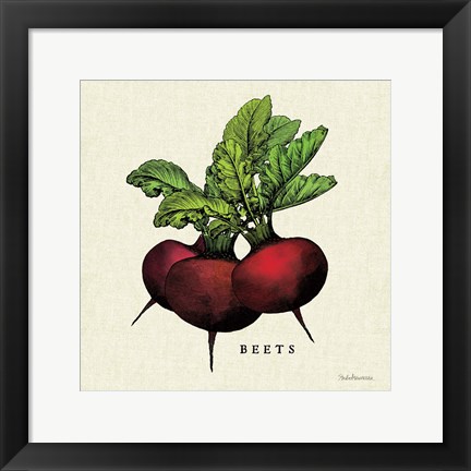 Framed Linen Vegetable I v2 Print